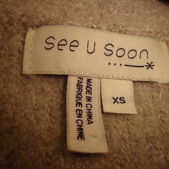 FIRM NWOT Anthropologie SEE U SOON Colorblocked Cardigan XS Neural Buttons - Picture 3 of 10